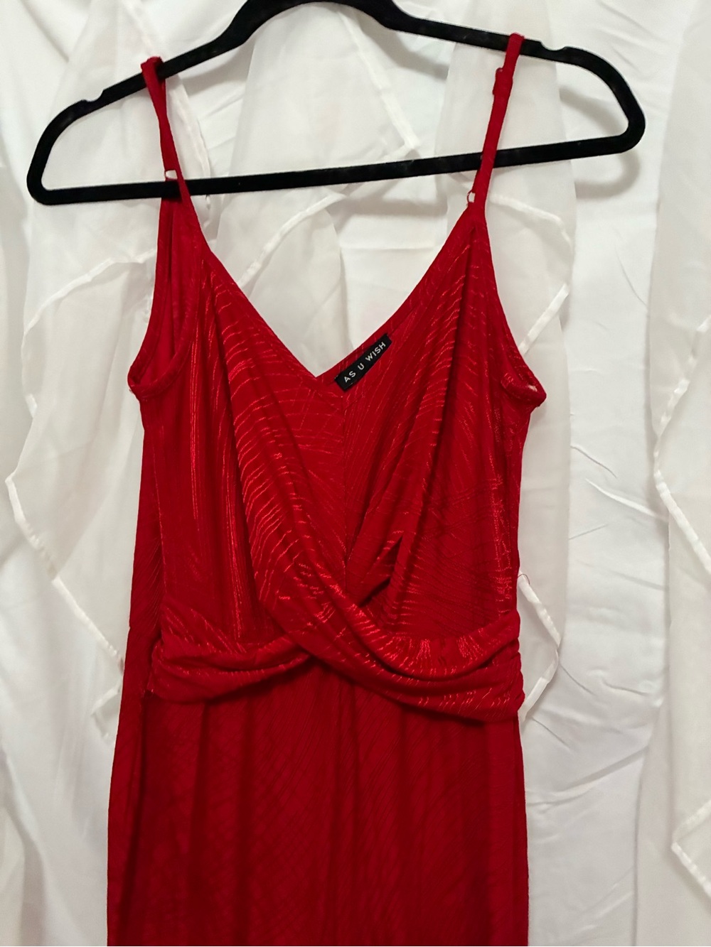 Versona Red Sleeveless Draped Jumpsuit